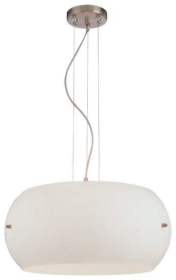 Foto para 100w SW 3 Light Pendant Brushed Nickel Etched Opal