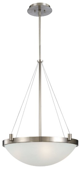 Foto para 100w SW 4 Light Pendant Brushed Nickel White Frosted