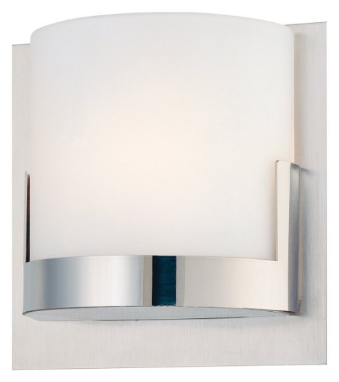 Foto para 60w SW 1 Light Wall Sconce Chrome Etched Opal