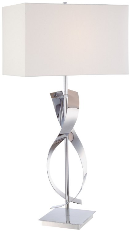 Foto para 100w SW 1 Light Table Lamp Chrome White