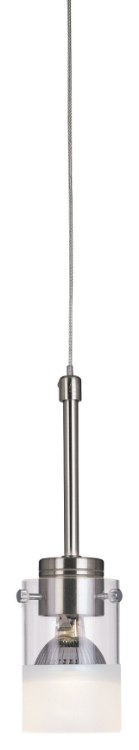 Foto para 50w SW 1 Light Low Voltage Mini Pendant Brushed Nickel Clear/Acid Etched