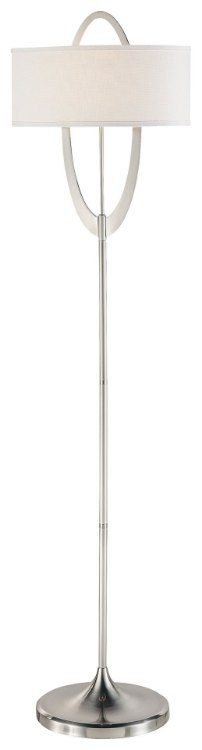 Foto para 100w SW 1 Light Floor Lamp Brushed Nickel White