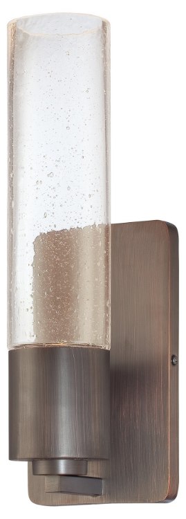 Foto para 35w SW 1 Light Wall Sconce Copper Bronze Patina Clear Seeded