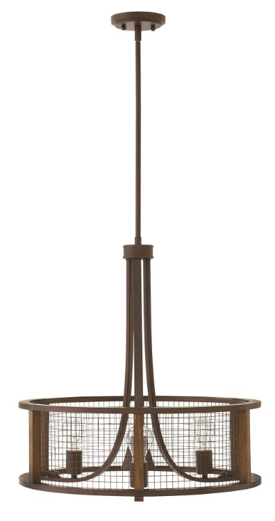 Foto para 135w Chandelier Beckett MED GU-10 Iron Rust Small Pendant Foyer