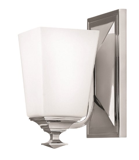 Foto para 117w Bath Baldwin INCAN. LED MED Etched Opal Polished Nickel Bath Sconce