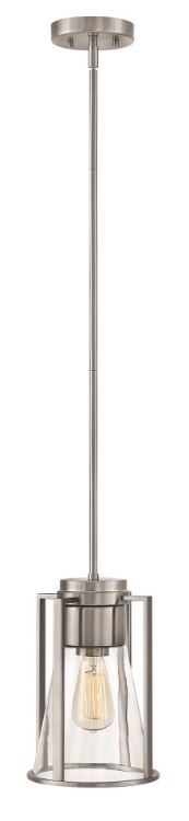 Foto para 100w Pendant Refinery MED Clear Brushed Nickel