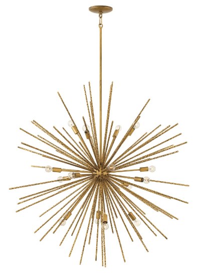 Foto para 40w Chandelier Tryst CAND Hammered Bronze Stem Hung Pendant