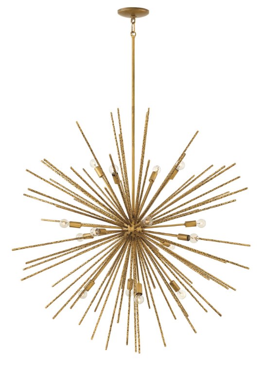 Foto para 40w Chandelier Tryst CAND Hammered Bronze Stem Hung Pendant
