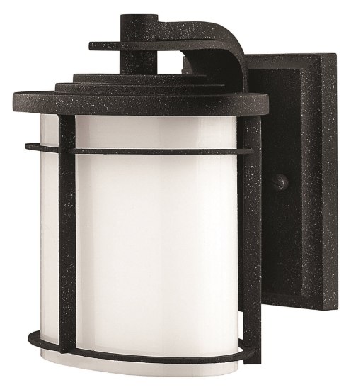 Foto para 60w Outdoor Ledgewood MED Cased Opal Vintage Black Mini Wall Mount