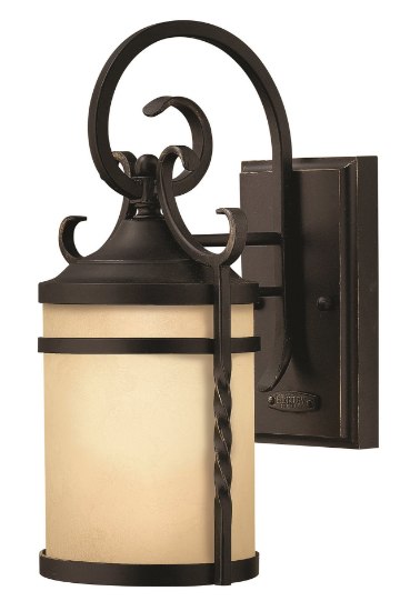 Picture of 75w Outdoor Casa MED Light Etched Amber Olde Black Medium Wall Mount