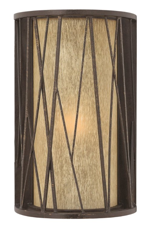 Foto para 18w Outdoor Elm GU24 Distressed Etched Amber Regency Bronze Medium Wall Mount