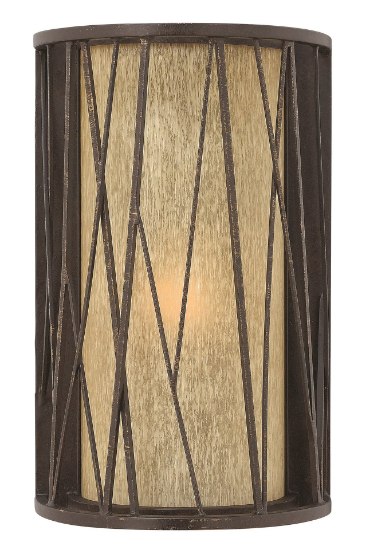 Foto para 17w Outdoor Elm LED Distressed Etched Amber Regency Bronze Medium Wall Mount