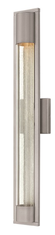 Foto para 35w Outdoor Mist GU-10 Clear Acrylic Outside Cylinder & Seedy Glass Inside Panel Titanium Large Wall Mount