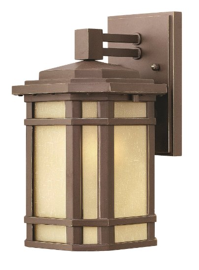 Picture of 60w Outdoor Cherry Creek MED Amber Linen Oil Rubbed Bronze Small Wall Mount