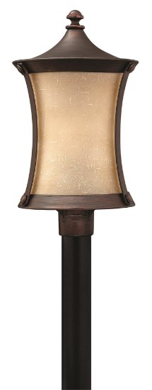 Picture of 100w Outdoor Thistledown MED Amber Linen Victorian Bronze Post Top/ Pier Mount