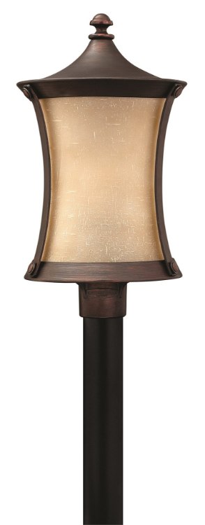 Picture of 15w Outdoor Thistledown LED Amber Linen Victorian Bronze Post Top/ Pier Mount