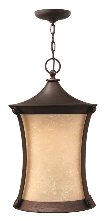 Picture of 15w Outdoor Thistledown LED Amber Linen Victorian Bronze Hanging