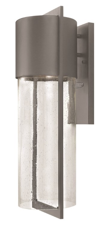 Picture of 15w Outdoor Shelter LED Clear Seedy Hematite Large Wall Mount