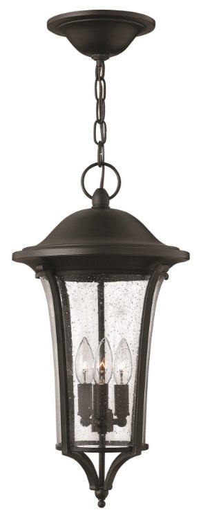 Foto para 60w Outdoor Chesterfield CAND Clear Seedy Black Hanging