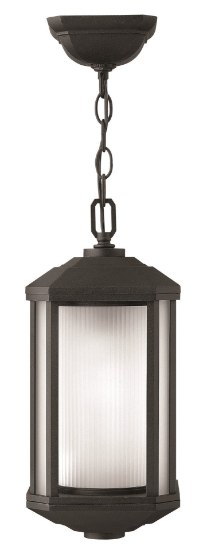 Picture of 26w Outdoor Castelle GU24 Ribbed Etched Cylinder Black Hanging