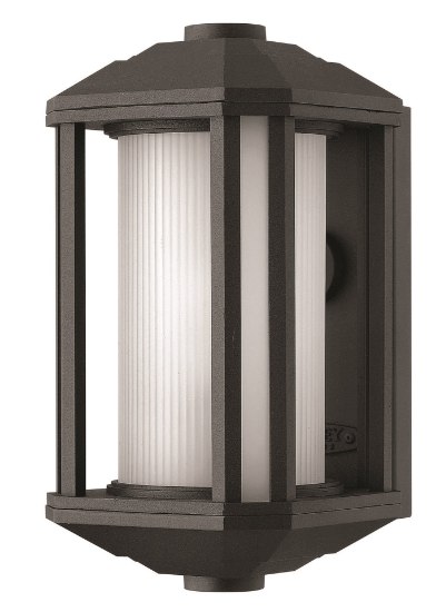 Picture of 75w Outdoor Castelle MED Ribbed Etched Cylinder Black Mini Wall Mount