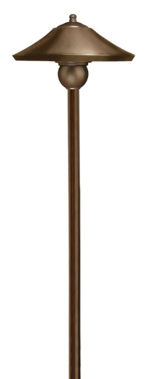 Foto para 18w Landscape Path Bratenahl T-5 Wedge Etched Shield Copper Bronze