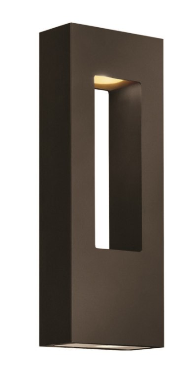 Foto para 11w Outdoor Atlantis LED Etched Glass Lens Bronze Medium Wall Mount