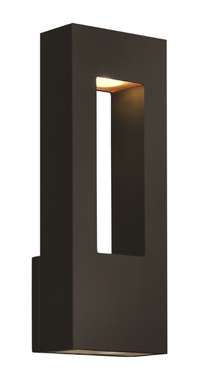 Foto para 11w Outdoor Atlantis LED Etched Glass Lens Satin Black Medium Wall Mount