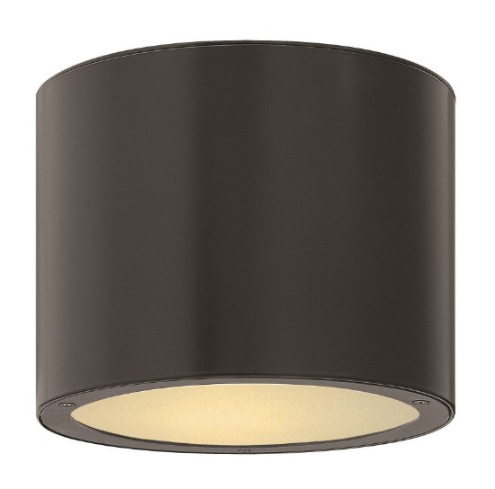 Picture of 75w Outdoor Luna MED Etched Glass Lens Satin Black Flush Mount