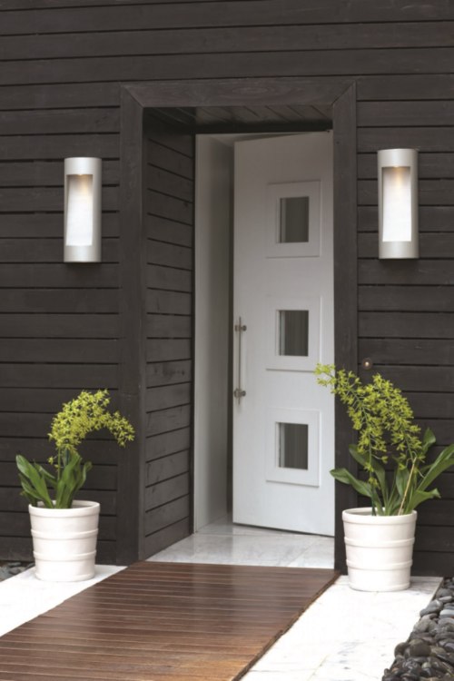 Foto para 7.5w Outdoor Luna LED Etched Glass Lens Titanium Large Wall Mount