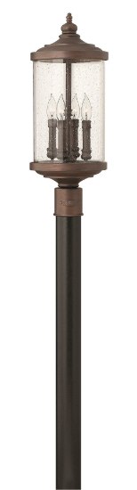 Picture of 60w Outdoor Barrington CAND Clear Seedy Victorian Bronze Post Top/ Pier Mount