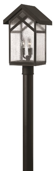 Foto para 60w Outdoor Holbrook CAND Clear Seedy Black Post Top/ Pier Mount