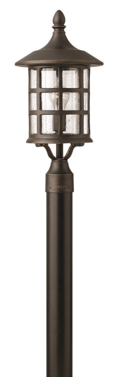Picture of 15w Outdoor Freeport LED Clear Seedy Oil Rubbed Bronze Post Top/ Pier Mount