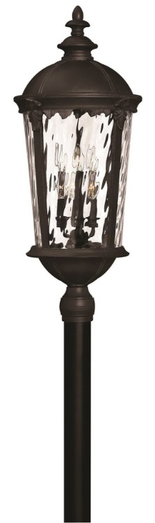 Picture of 15w Outdoor Windsor LED Clear Water Glass Black Extra Large Post Top