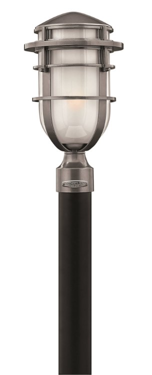 Picture of 100w Outdoor Reef MED Inside Etched Hematite Post Top/ Pier Mount