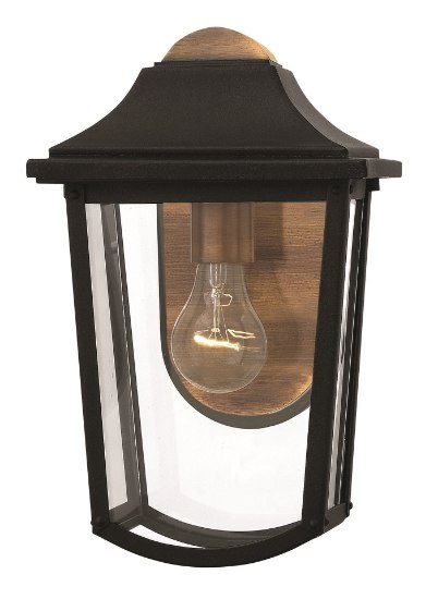 Picture of 100w Outdoor Burton MED Clear Beveled Black Small Wall Mount