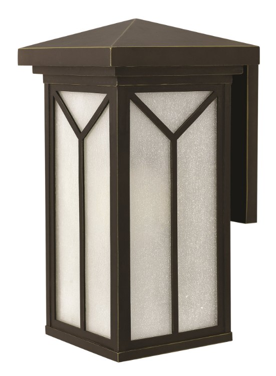 Picture of 100w Outdoor Drake MED Clear Inside Etched Seedy Oil Rubbed Bronze Large Wall Mount