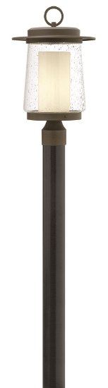 Picture of 100w Outdoor Riley MED Clear Seedy Oil Rubbed Bronze Post Top/ Pier Mount