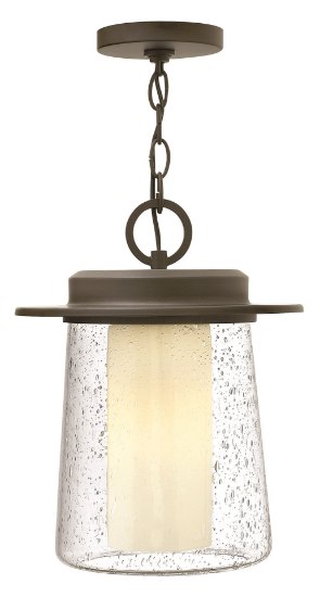 Picture of 100w Outdoor Riley MED Clear Seedy Oil Rubbed Bronze Hanging