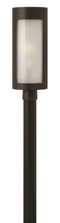 Foto para 8.5w Outdoor Solara LED Inside White Etched Bronze Post Top/ Pier Mount