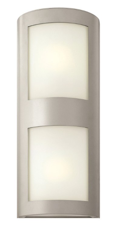 Picture of 100w Outdoor Solara MED Inside White Etched Titanium Large Wall Mount