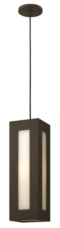 Picture of 100w Outdoor Dorian MED Clear Painted White Inside Bronze Hanging