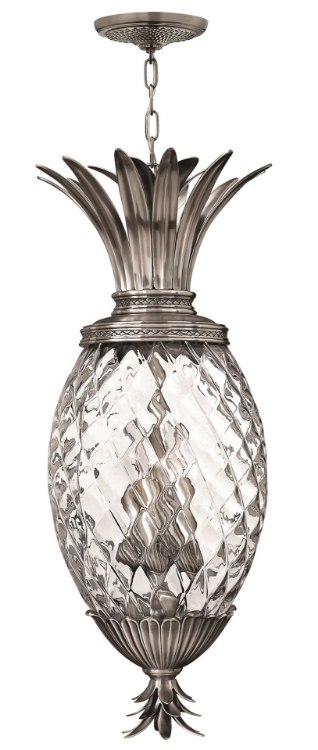 Foto para 40w Foyer Plantation CAND Clear Optic Polished Antique Nickel Large Pendant Foyer