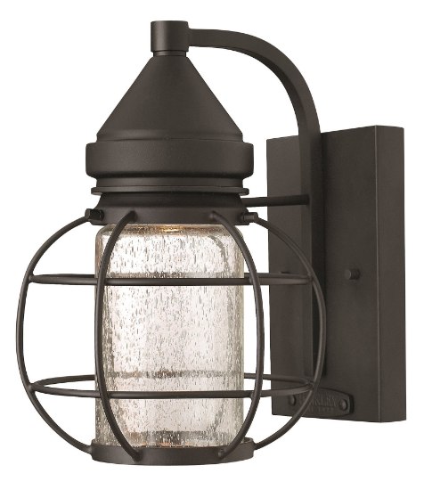 Foto para 35w Outdoor New Castle GU-10 Clear Seedy Black Small Wall Mount