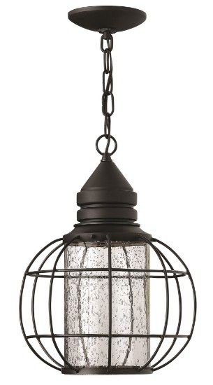 Picture of 50w Outdoor New Castle GU-10 Clear Seedy Black Hanging