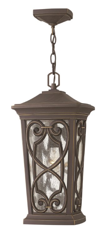 Picture of 15w Outdoor Enzo LED Clear Seedy Oil Rubbed Bronze Hanging