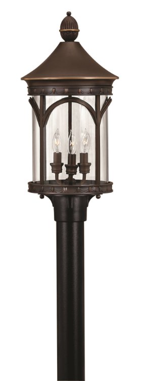 Picture of 40w Outdoor Lucerne CAND Clear Bent Panels Copper Bronze Extra Large Post Top