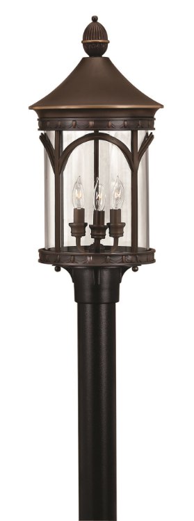 Picture of 15w Outdoor Lucerne LED Clear Bent Panels Copper Bronze Extra Large Post Top
