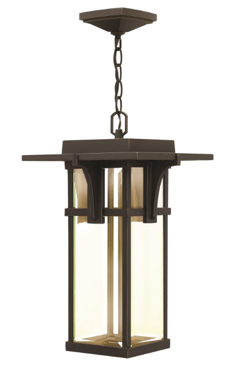 Picture of 15w Outdoor Manhattan LED Clear Beveled Oil Rubbed Bronze Hanging