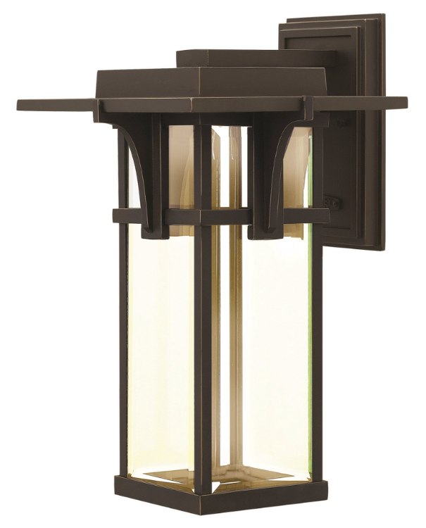 Picture of 15w Outdoor Manhattan LED Clear Beveled Oil Rubbed Bronze Large Wall Mount